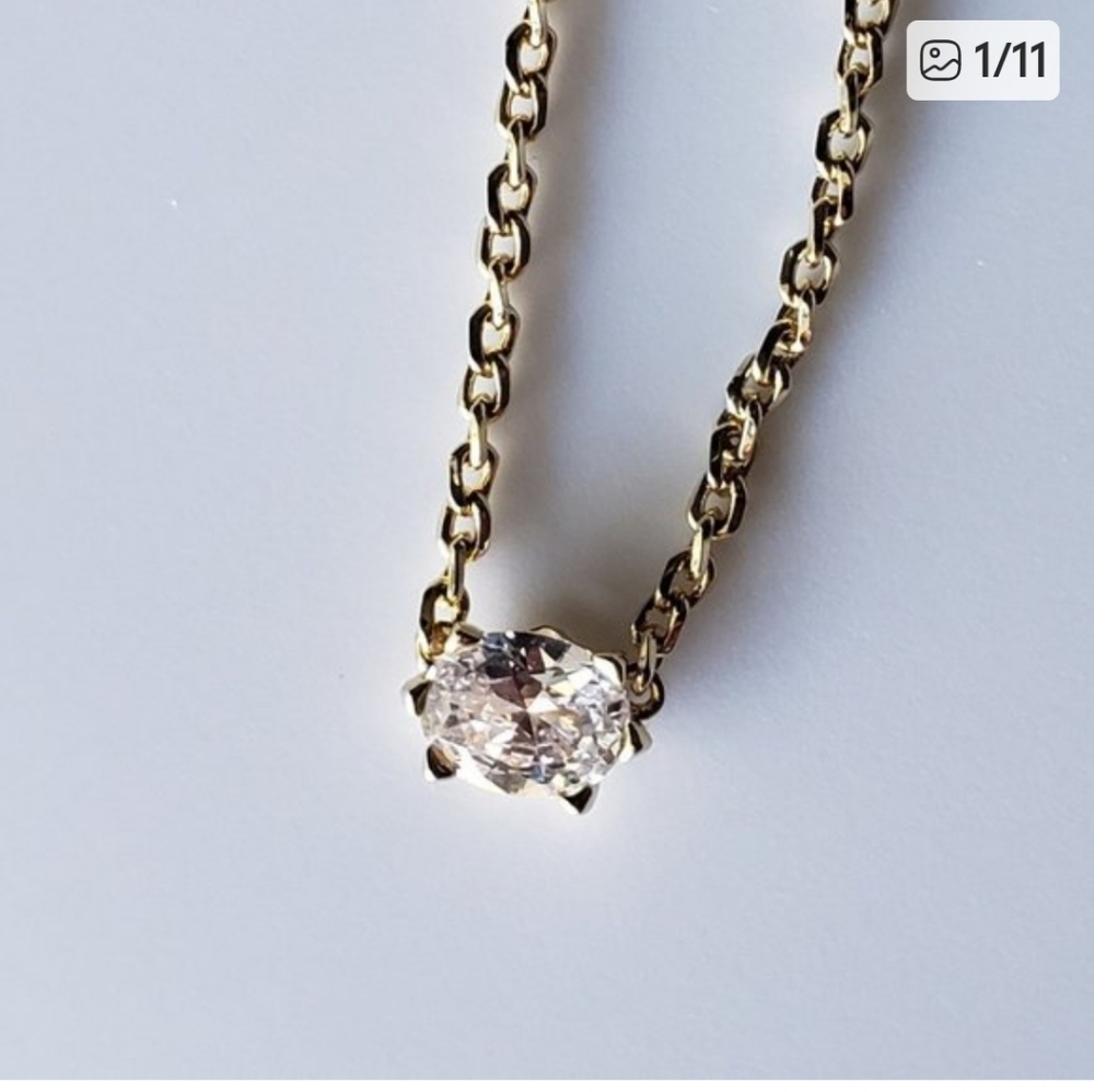 Kendra Scott Cailin Gold Pendant Necklace With White Crystal